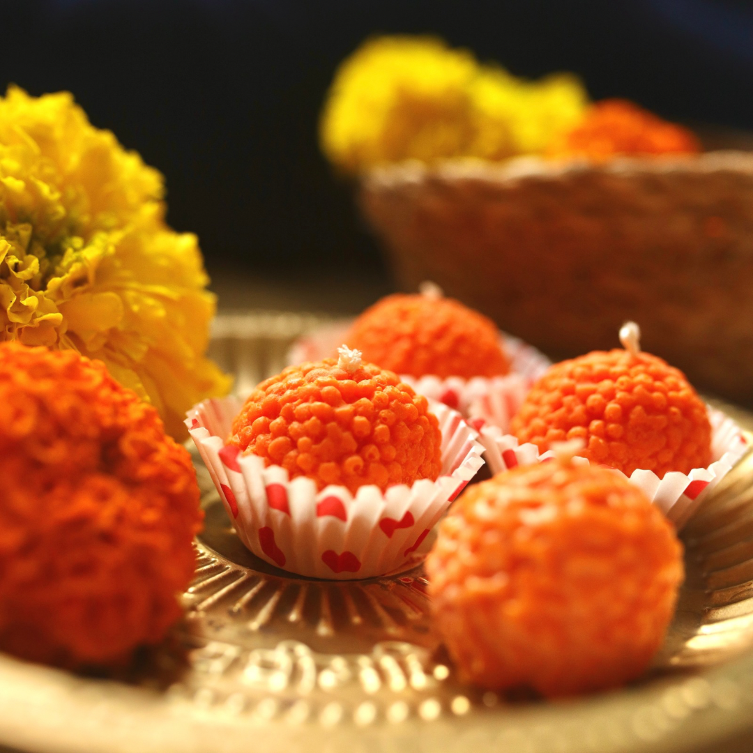 Ladoo shaped Candle - Pack of 4