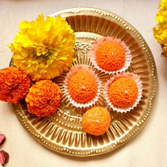 Ladoo shaped Candle - Pack of 4